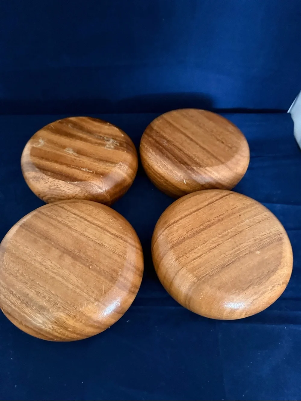 Handcrafted Brown Wood Stacking Bowls